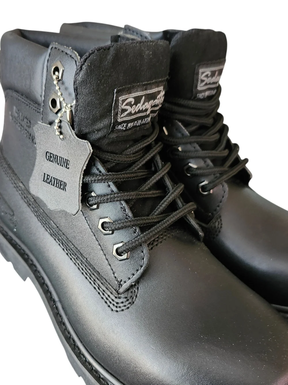 Men’s Black Lace-Up Work Boots